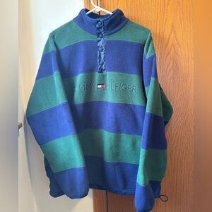 SOLD striped fleece Tommy Hilfiger pullover oversized medium